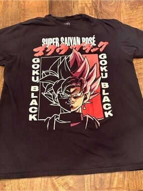 Dragon Ball Super Saiyan Rosé Goku Black Graphic Tee - Black/Pink